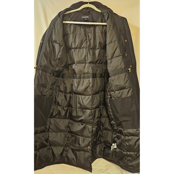 Lands End Womens Black Long Down Parka Hooded Winter Coat Size S 6-8 - Picture 4 of 14